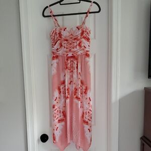 Soma Pink and Red Patterned Dress